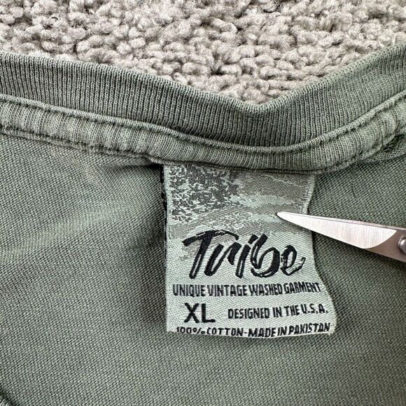 St Thomas Shirt Mens Extra Large Green White Virgin Islans USVI Casual FLAW - Picture 11 of 12